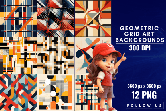 Download Geometric Grid Art Backgrounds - Background Collection