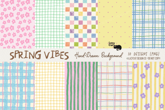 Download Spring Vibes Hand-Drawn Background Set - Background Collection