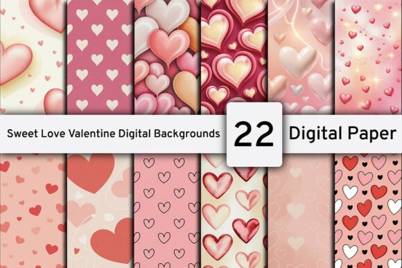 Download Sweet Love Valentine Digital Backgrounds - Background Collection