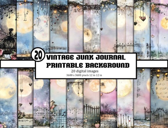 Download VintagJunk Journal Printable Backgrounds - Background Collection