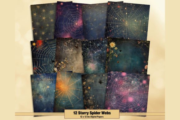 Download Starry Spider Webs Digital Backgrounds - Background Collection