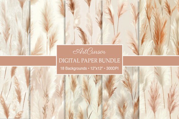 Download Ivory Rose Boho Pampas Grass Backgrounds - Background Collection