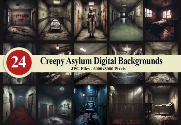 Download Creepy Asylum Digital Backgrounds V1 - Background Collection